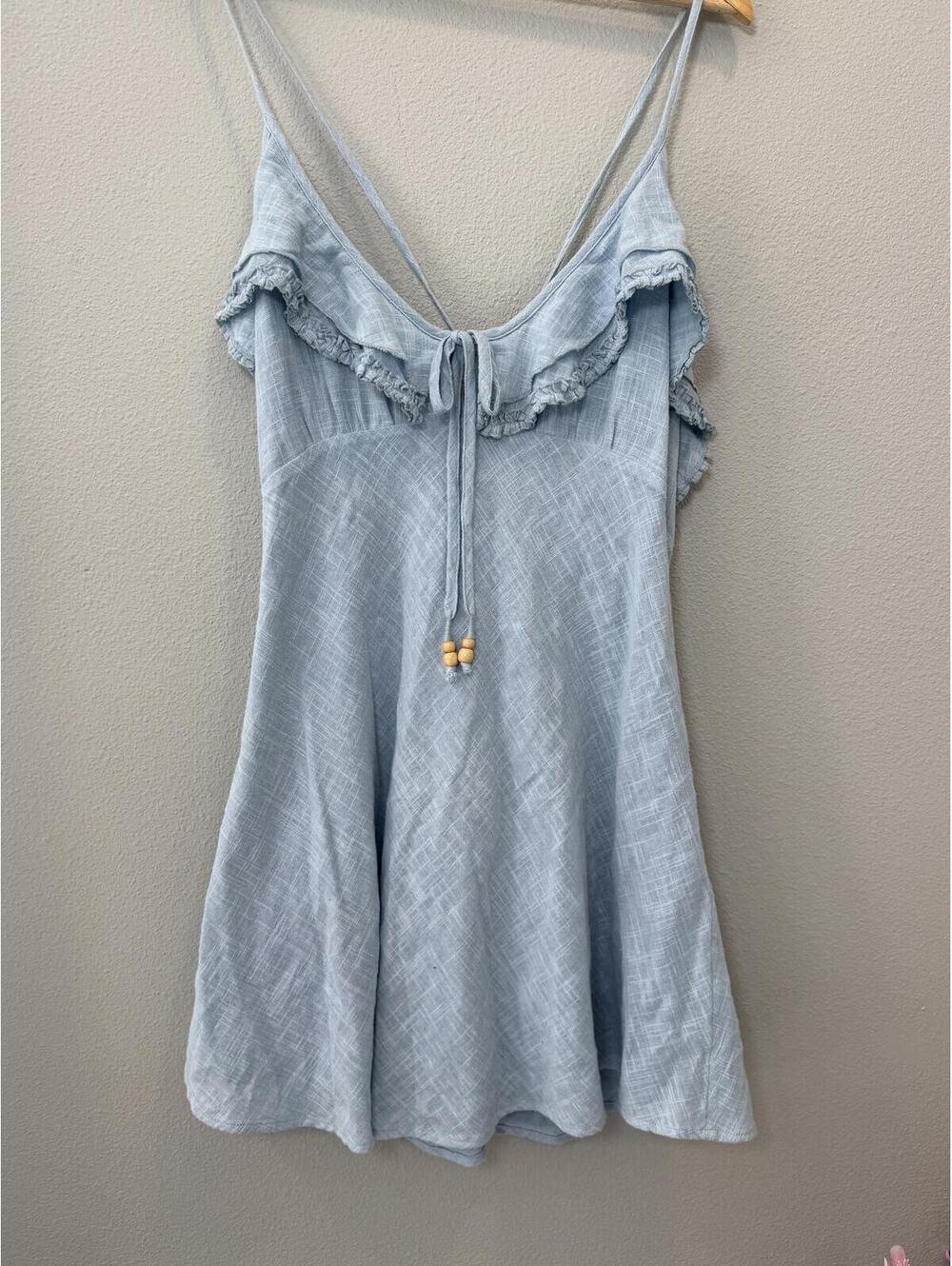 Free People Love Forever Mini Dress In Hot Spring Blue - Women's XL NWOT - Picture 2 of 7